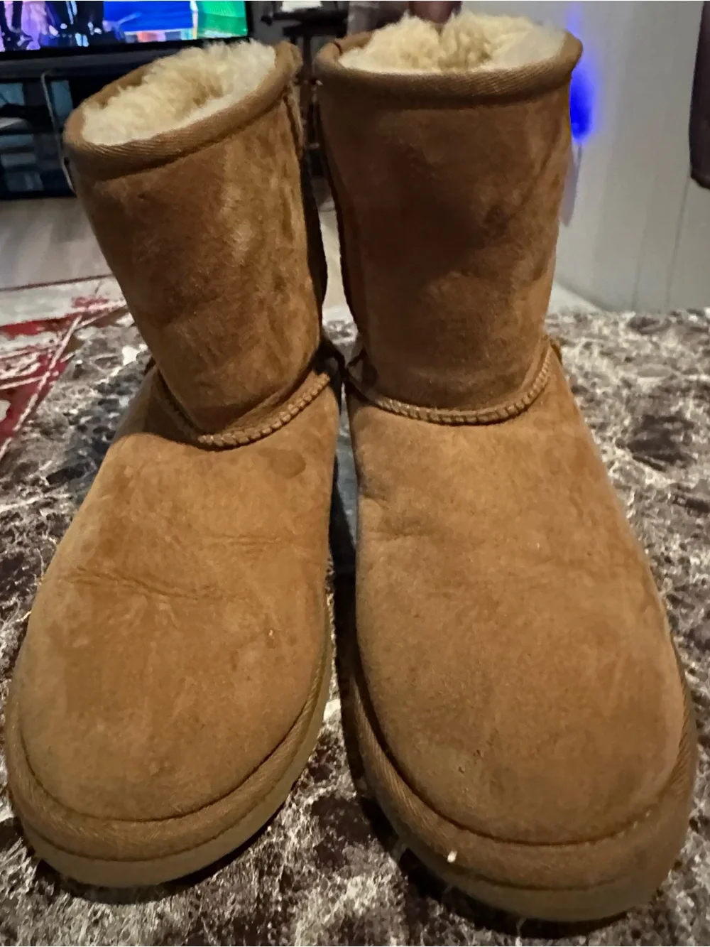 UGG Short Suede Boots in Chestnut
